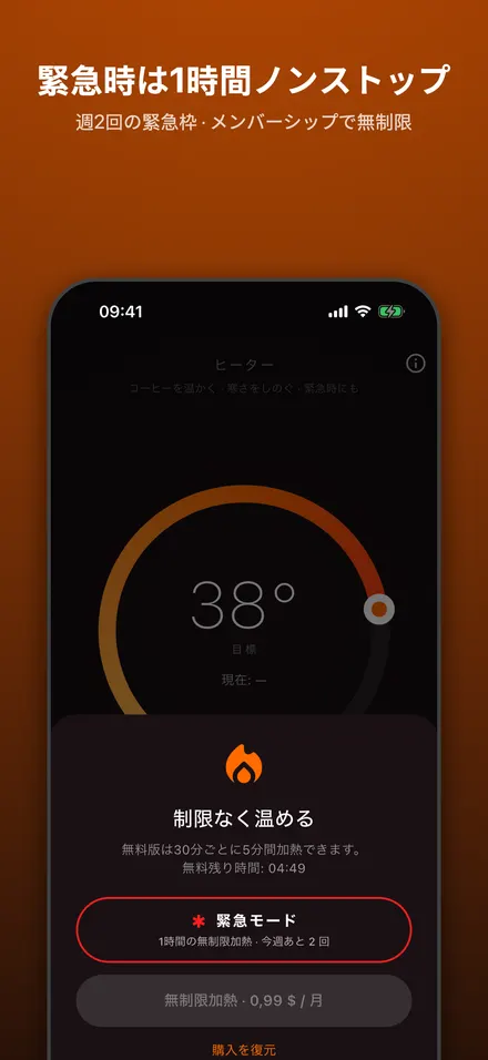 緊急時は1時間ノンストップ